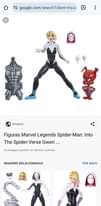 Pode ser uma ilustração de 3 pessoas e texto que diz "16:26 으 google.com/search?client=ms-a 早 Amazon Figuras Marvel Legends Spider-Man: Into The Spider-Verse Spider Gwen... As imagens podem ter direitos autorais. IMAGENS RELACIONADAS VER MAIS"